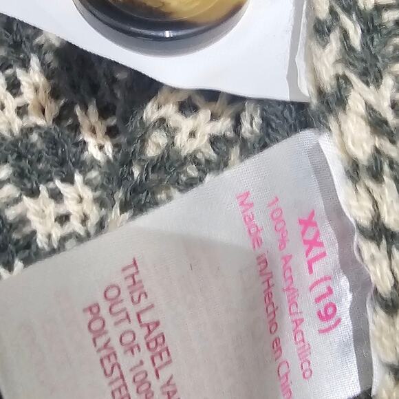 XXL Cropped Checkered Cardigan Y2K Revival Oversized Retro Aesthetic Cozy NWT - Picture 8 of 11